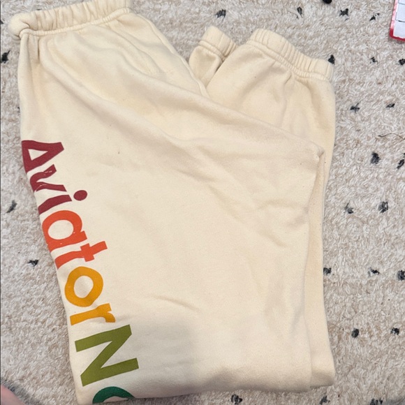 Aviator Nation women’s beige Sweatpants with Colorful Logo - Picture 2 of 4